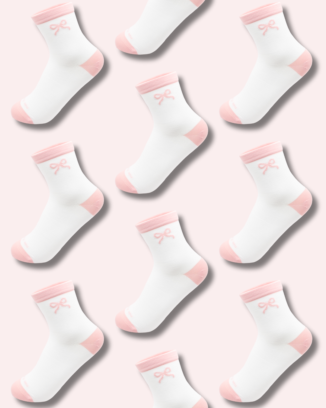 Pink Bow Women's Running Socks | Ultra Light Quarter Socks