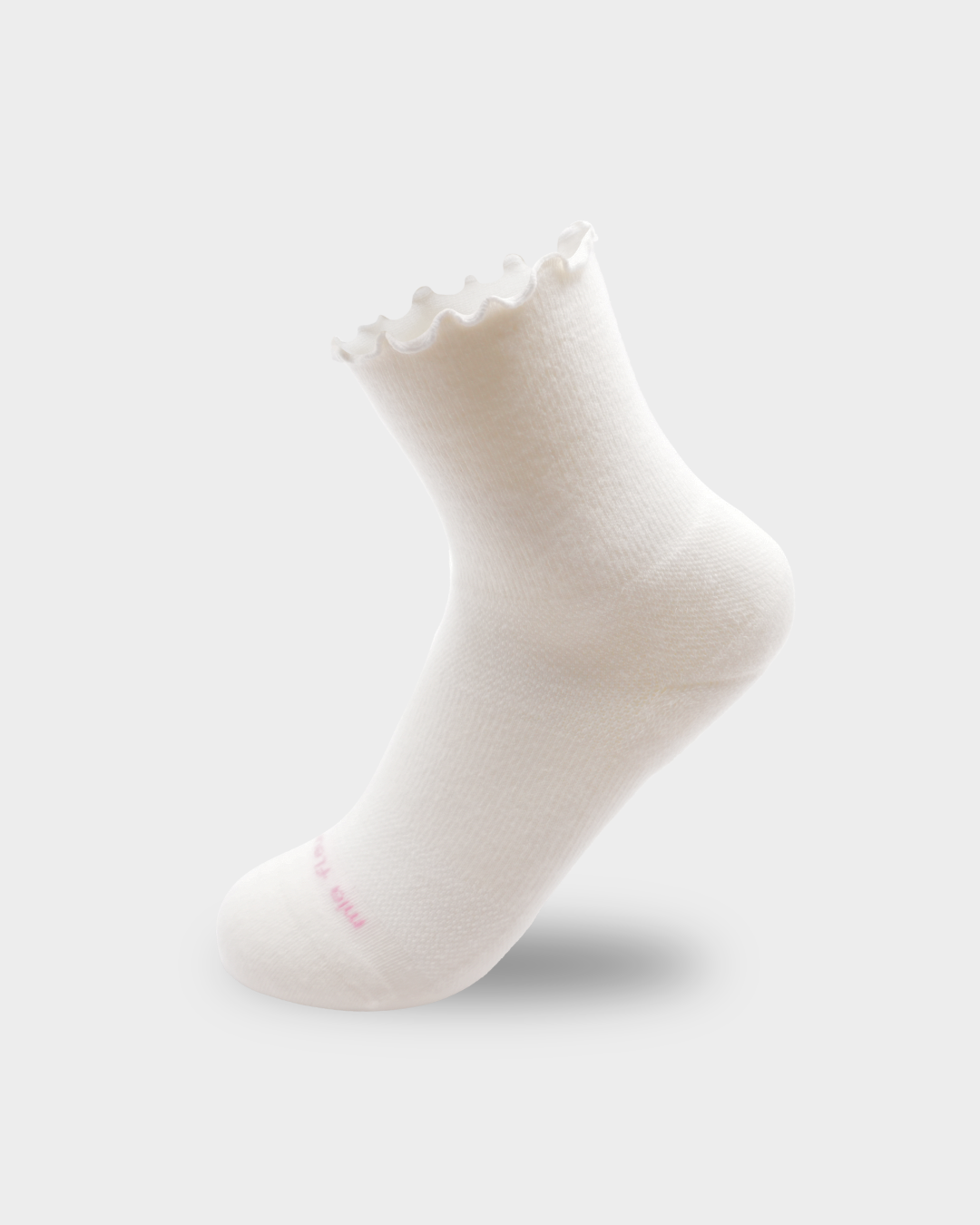 White Ruffle Running Socks Medium Cushion Run Quarter Socks