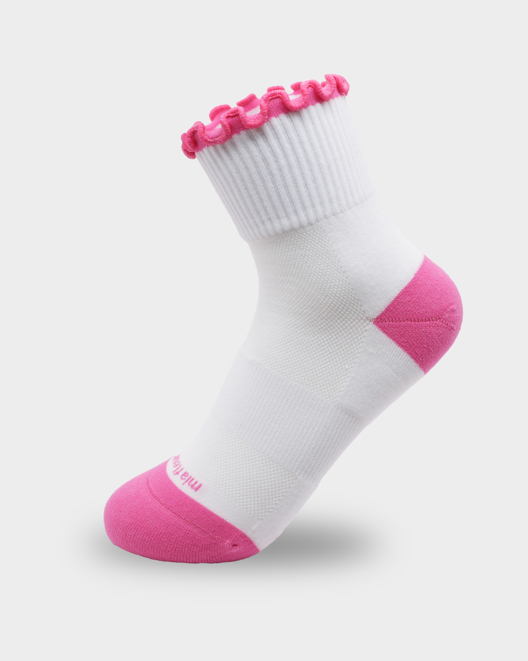 Mia Fleur Ruffle Running Socks - Passion Pink