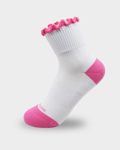 Mia Fleur Ruffle Running Socks - Passion Pink