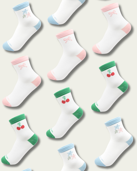 W Face 3-Pack Socks (ホワイト,ネイビー,グリーン) Pack of 3 | Ultra Light Quarter Running Socks – SHOPMIAFLEUR